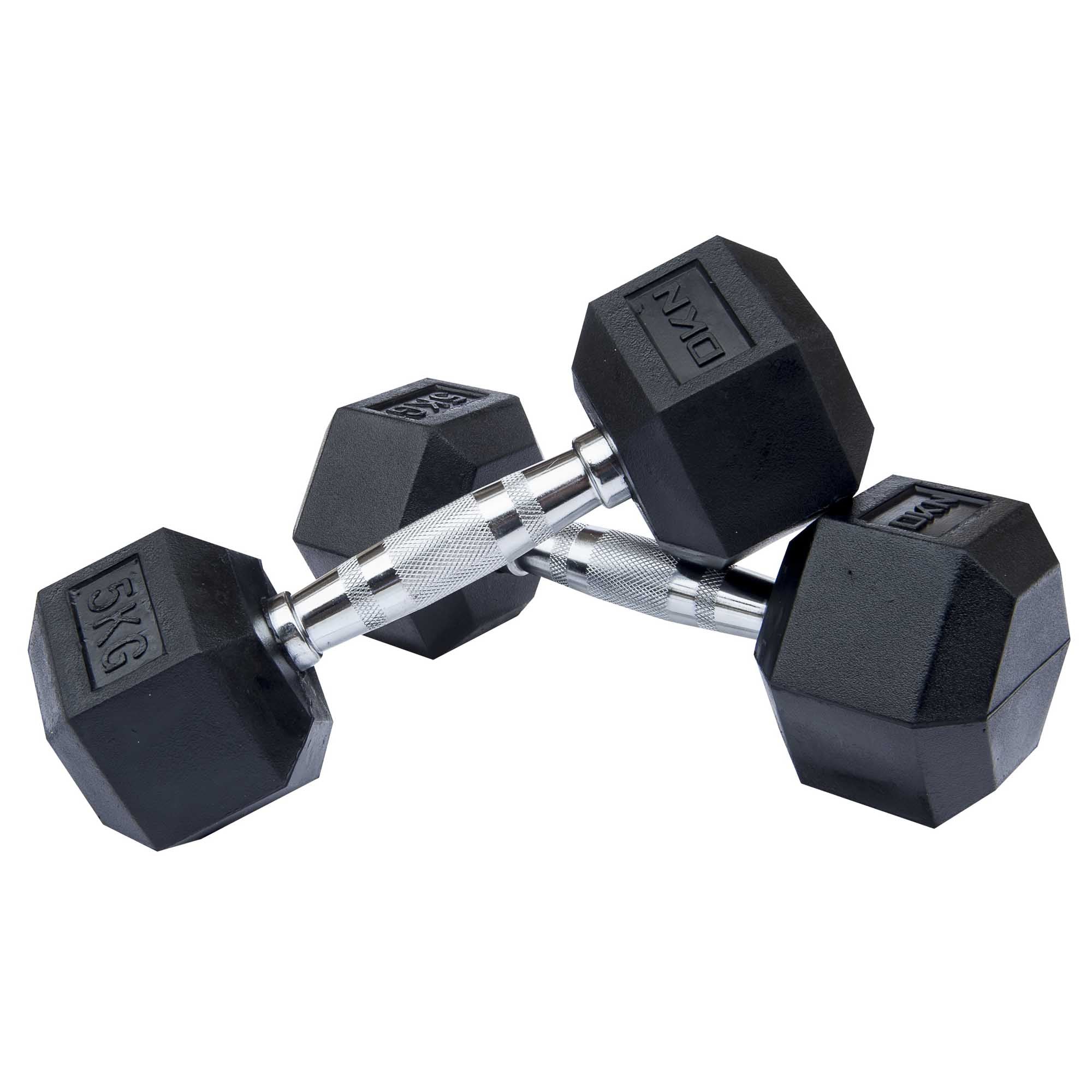 DKN Rubber Hex Dumbbells - Image 4