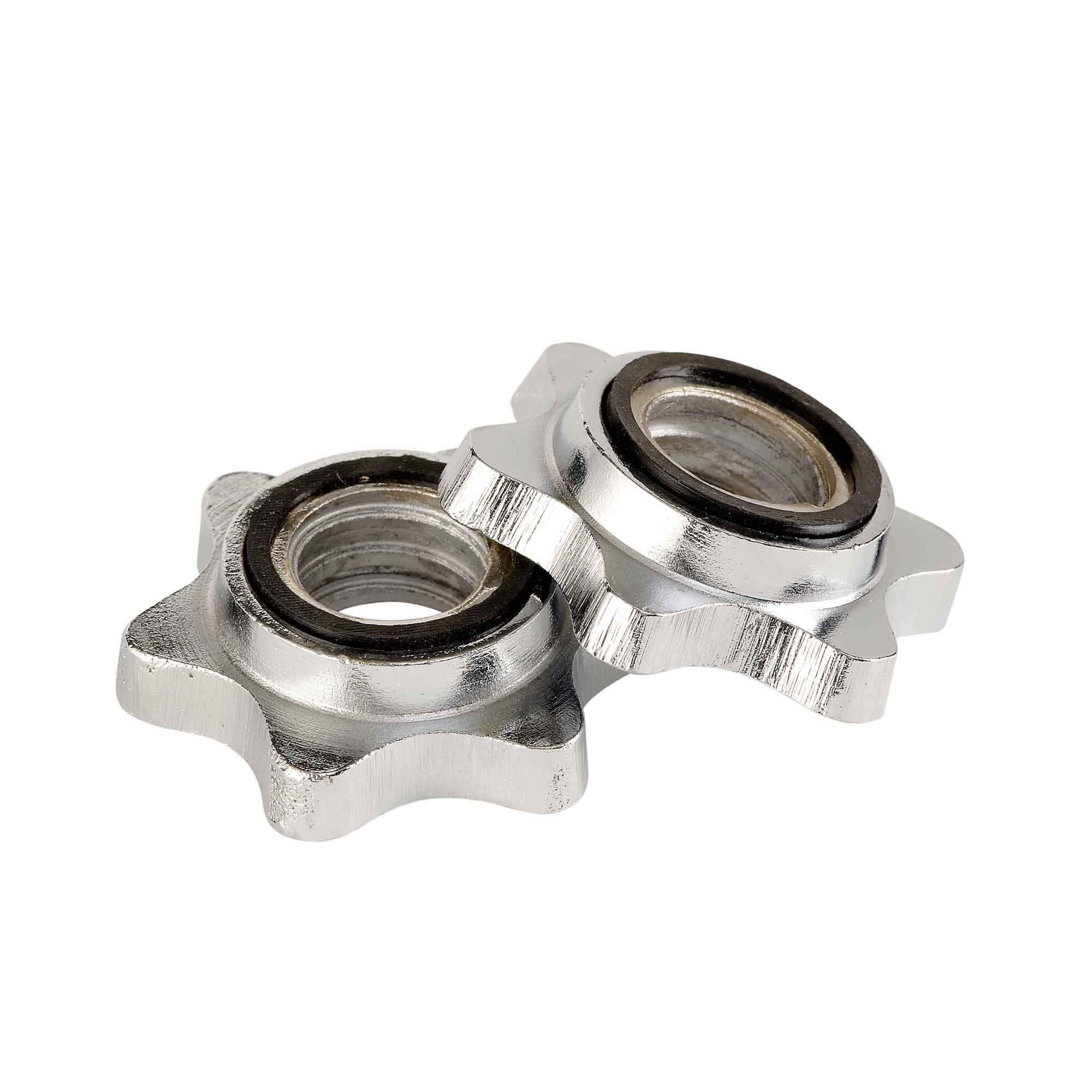 Fuel Fitness 5ft Standard Chrome Barbell Bar with Spinlock Collars - Image 2