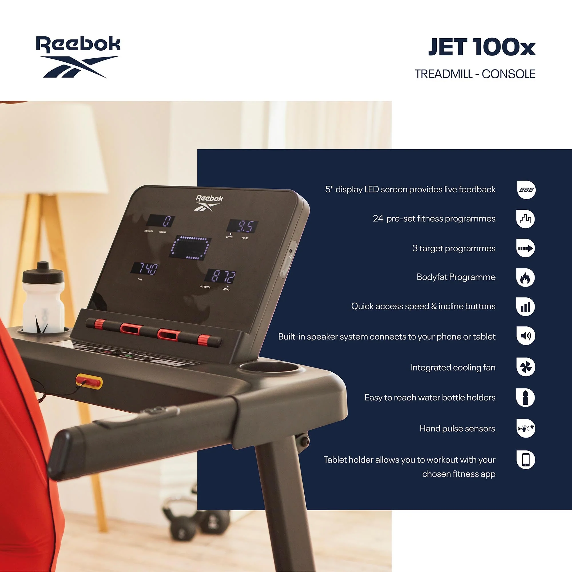 Reebok Jet 100x Folding Treadmill - Image 3