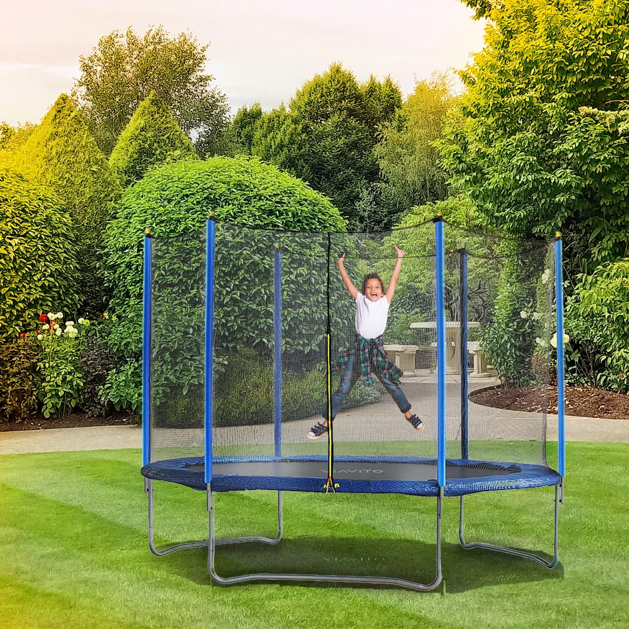 Viavito 8ft Outdoor Trampoline with Enclosure - Image 2