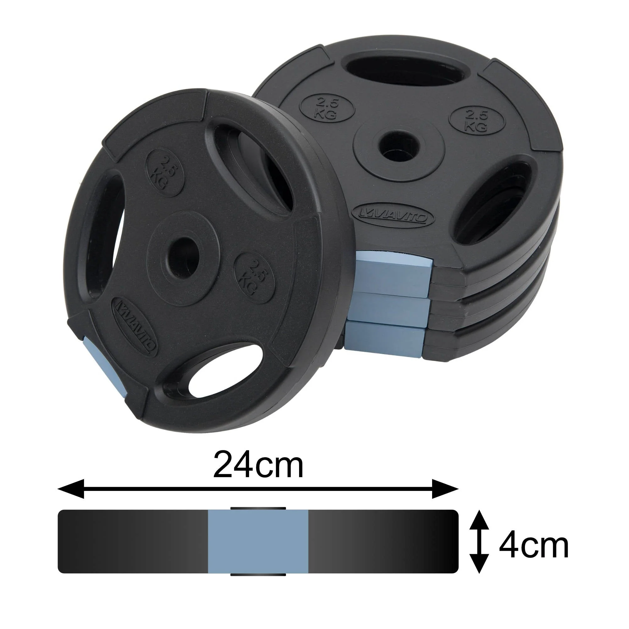 Viavito Tri Grip Vinyl Standard Weight Plates - Image 7