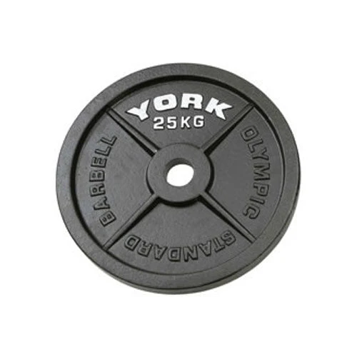 York 25kg Hammertone Cast Iron Olympic Plate